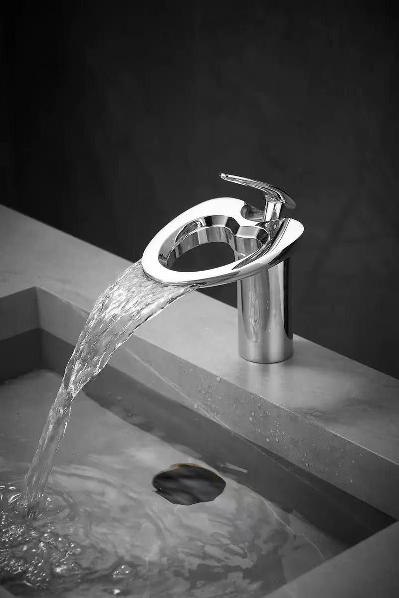 New Luxury Modern Bathroom Apple Shape Single Handle Mixers Water Taps Hot and Cold for Bathroom Brass Faucet Mixer Tap