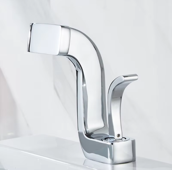 Modern Art Design Gold Single Lever Swan Wash Basin Sink Mixer Faucet Tap Bathroom Taps