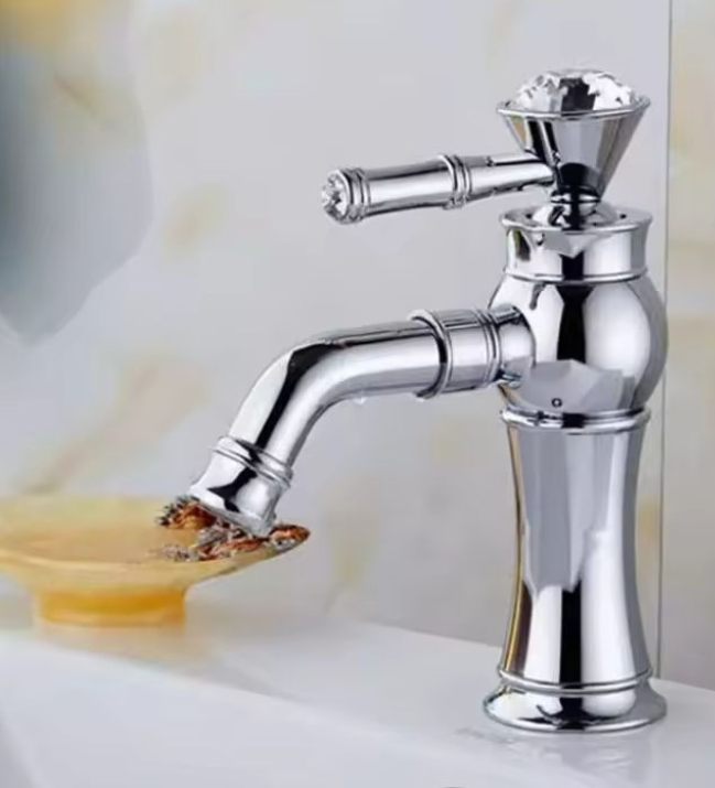 Economic Luxury Brass Black Gold Bathroom Sink Faucet Mixer Deck-mounted Single Hole Basin Cold Hot Water Tap