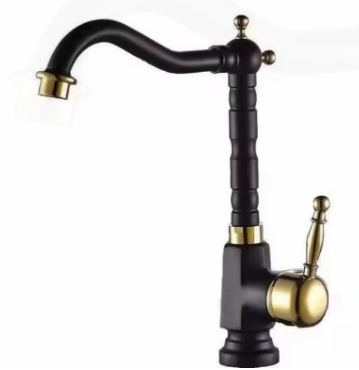 Copper Titanium Bathroom Basin Faucet Kitchen Hot and Cold Water Faucet Basin Faucet Accessories