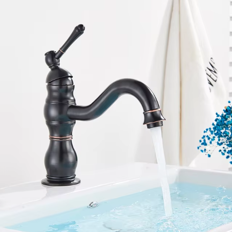 Luxurious Antique Bathroom Basin Faucet Brass Deck Mounted White Mixer Taps Short Hot and Cold Mixer Tap