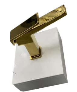 Square Design Brass Luxury Bathroom Pvd Brushed Gold Finish Single Handle Basin Faucet