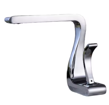 New Design Deck Mounted Single Lever Hot Cold Water Brass Luxury Long Spout Bathroom Face Wash Basin Mixer Taps