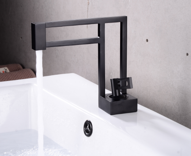 All-Copper Minimalist High Quality White Single-Hole Faucet Hot Cold Water Tap for Bathroom Basin Creative Household Brass Material Ceramic