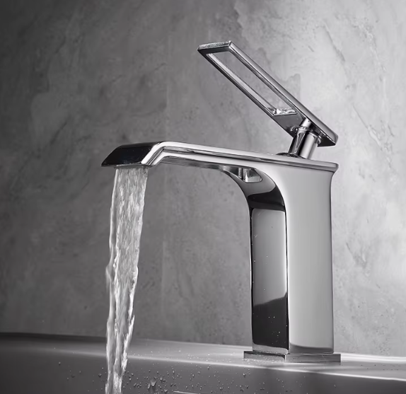 High Quality Single Lever Hollow Design Solid Brass Waterfall Bathroom Sink Faucet Mixer