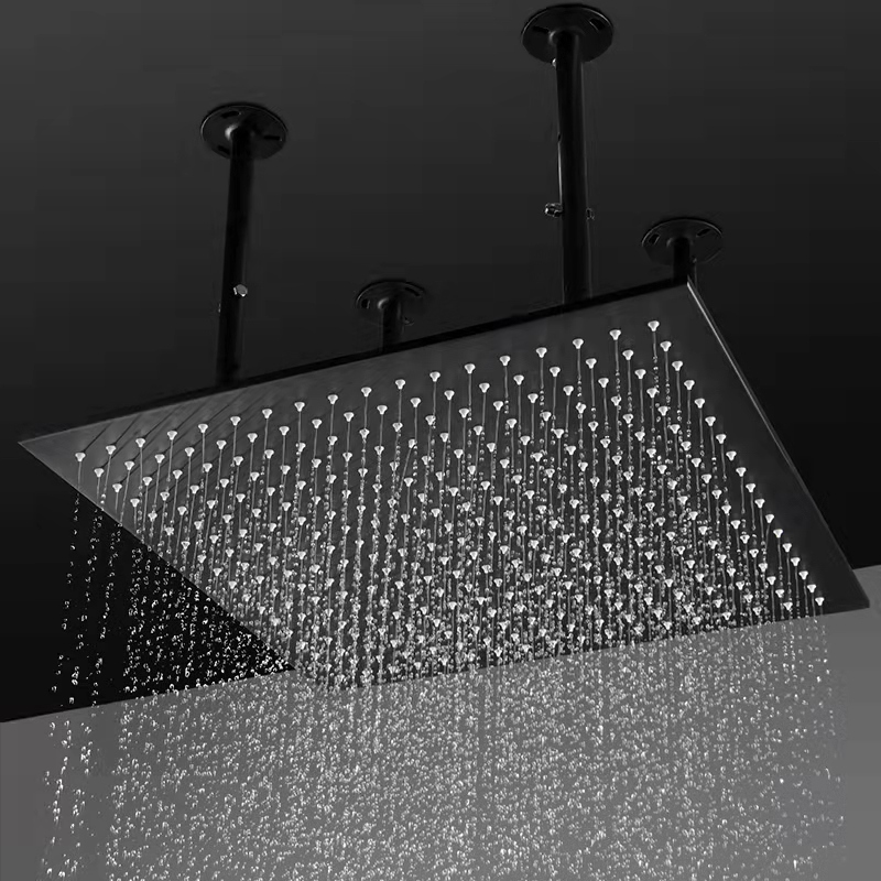 Ceiling Rain Shower System Mixer Faucets Set Big Rain Shower with Massage Jets High Quality Bathroom Luxury Brass Graphic Design