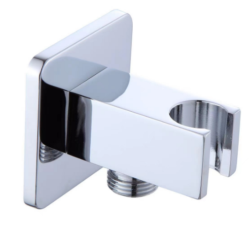 Wall Solid Brass Water Inlet Round Wall Supply Elbow Hand Shower Holder Bracket Angle Handheld Shower Elbow 002