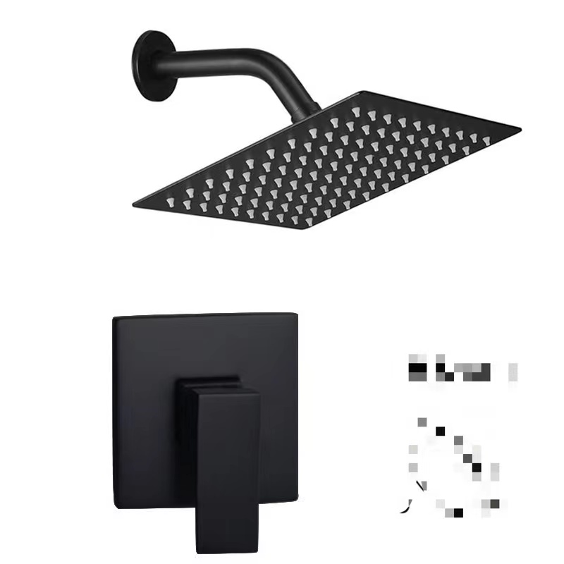 New Products on China Market Luxury Black Brass Shower Head Cheap Concealed Wall Mounted Shower Set for Bathroom
