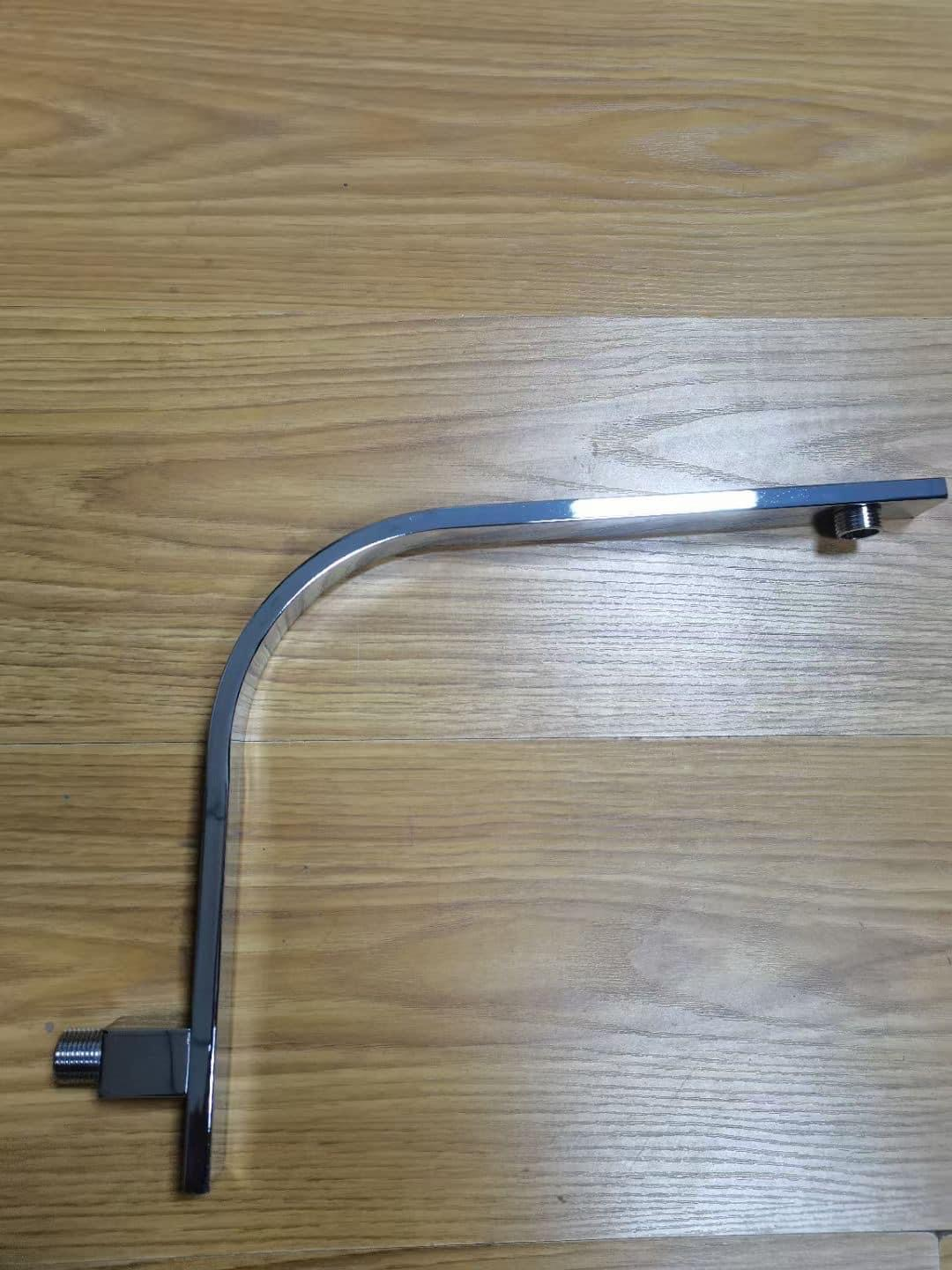 Square Goose-neck Solid Brass Chrome Shower Head Extension Arm 026