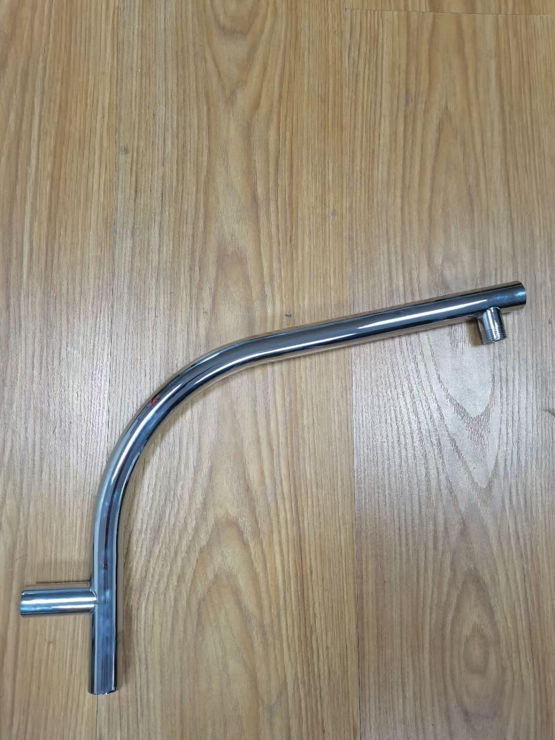 Square Goose-neck Solid Brass Chrome Shower Head Extension Arm 027