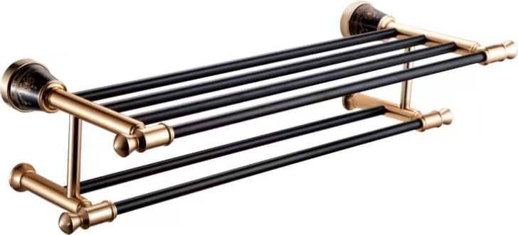 Bathroom Accessories Storage Rack Fixed Towel Shelf Heater Stainless Steel Hook Rack Traditional Design 081
