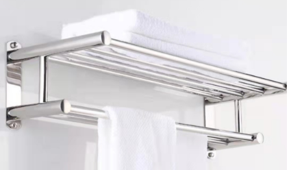 Bathroom Accessories Storage Rack Fixed Towel Shelf Heater Stainless Steel Hook Rack Traditional Design 097