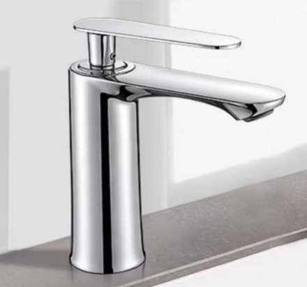 Hot and Cold Double Control Basin Faucet Contemporary Design Ceramic Spool Single Hole Faucet for Home Hospital Use