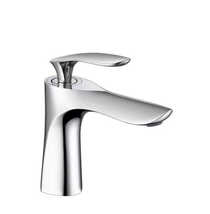 Modern Elegant Single-Hole Bathroom Taps Gold-Finished Zinc-Alloy Classic Single-Handle Design Deck Mounted Ceramic Valve Core
