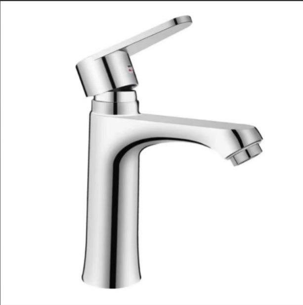 Modern Design Single Handle Deck Mounted Basin Faucet Mixer Chrome Finish Hot Cold Water Ceramic Valve Bathroom Tap