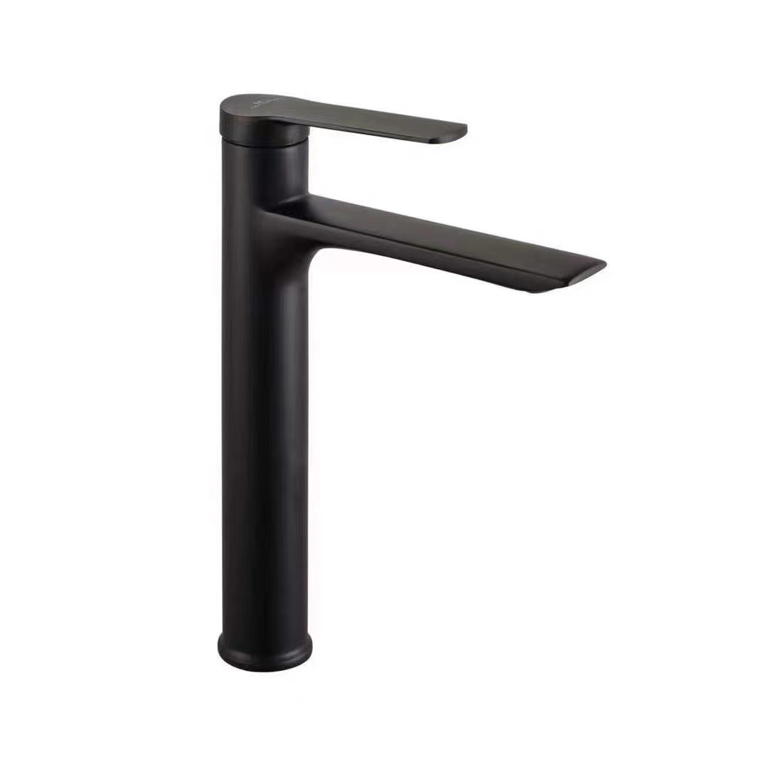 Modern Single Hole Single Handle Metered Hot/Cold Water Faucet with Ceramic Valve Core for Raised Countertop Sink