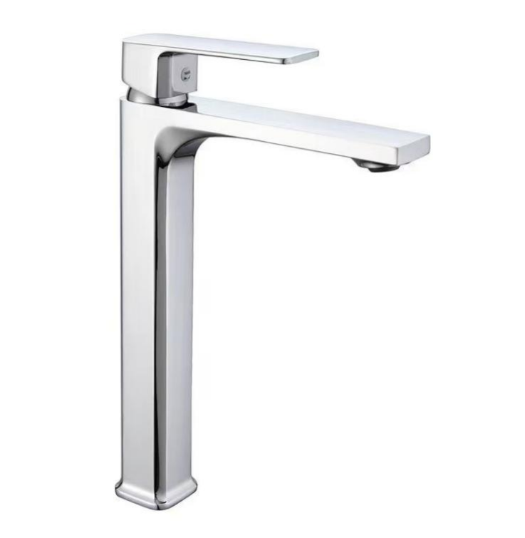 Modern Single Hole Touchless Metered Square Basin Faucet with Ceramic Valve Core for Bedroom Living Room Hall & Outdoor Use