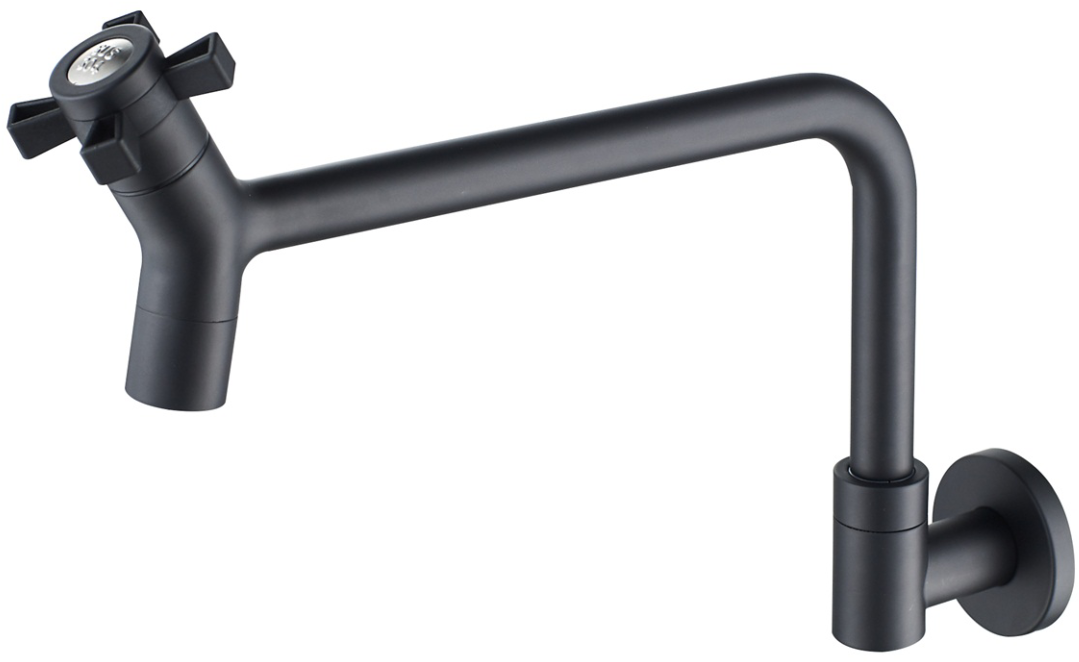 304 Stainless Steel Modern Deck Mounted Kitchen Faucet with Brushed Finish Anti-Slip Knob for Home & Hotel Use