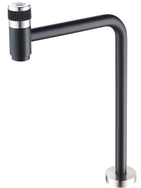 304 Stainless Steel Modern Deck Mounted Kitchen Faucet with Brushed Finish Anti-Slip Knob for Home & Hotel Use 07