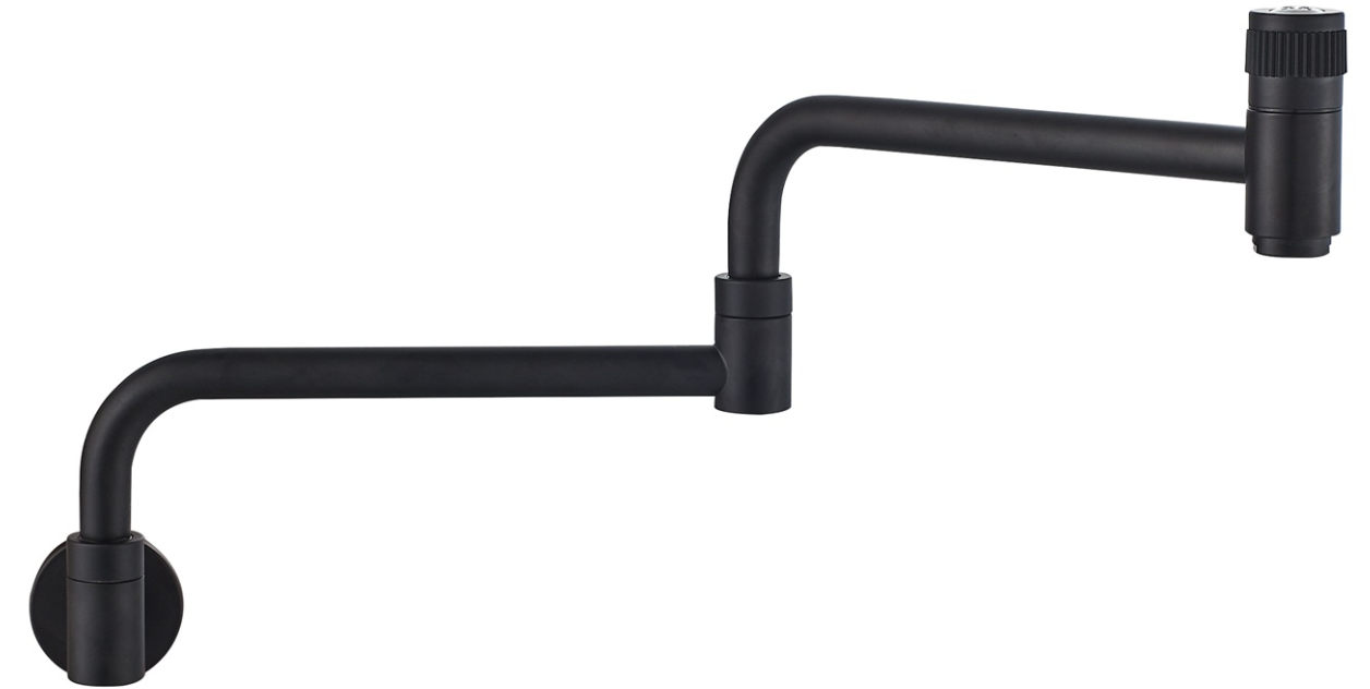 Commercial Kitchen Wall-Mounted 304 Stainless Steel Faucet Double Joint Swing Arm Lever Handle Accessories