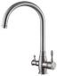 Two Handle 4-in-1 Stainless Steel Kitchen Taps Instant Boiling Water & Hot Cold Mixer Faucet Ceramic Valve Core 12