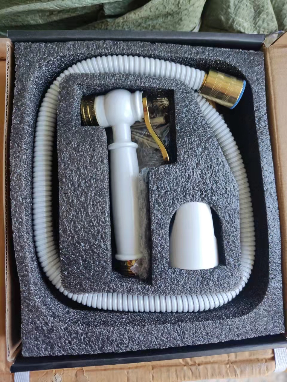 Hotel Restroom Brass Toilet Corner Valve Spray Gun Set Shattaf 3 Piece Set Bathtub Faucet Wall-Mounted Bathroom Toilet Companion 002