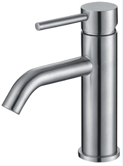 High Quality Single Hole Stainless Steel Hot Cold Water Mixer Tap Bathroom Faucet for Home Hotel