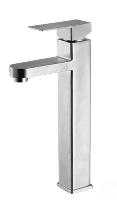 Single Hole Square Ceramic Valve Core 304 Stainless Steel Single Handle Modern Bathroom Basin Mixer Faucet Long