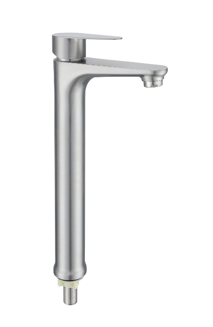 Modern Single-Hole Mounted Brass Material Brushed Single Handle 5 Year Warranty Cold Water Only Bathroom Basin Faucet 14