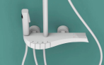 Piano Dual Handle Thermostatic Ceramic Shower Head with Four-Function and Temperature Control for Hotel Use