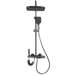 High-end Single Handle Polished Bathroom Shower Set Rain Shower Bath Sprayer Thickened Pressurized Nozzle Square Shower