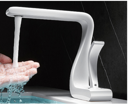 Single Hole Deck Mounted Light-Luxury Hot and Cold Bathroom Cabinet Sink Faucet