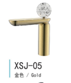 Luxury Amber Crystal Handle Vessel Sink Faucet Faceted Knob Gunmetal Single Hole Modern Basin Mixer Tap
