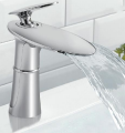 High Quality Gold Plated Wash Basin Mixer With Waterfall Spout