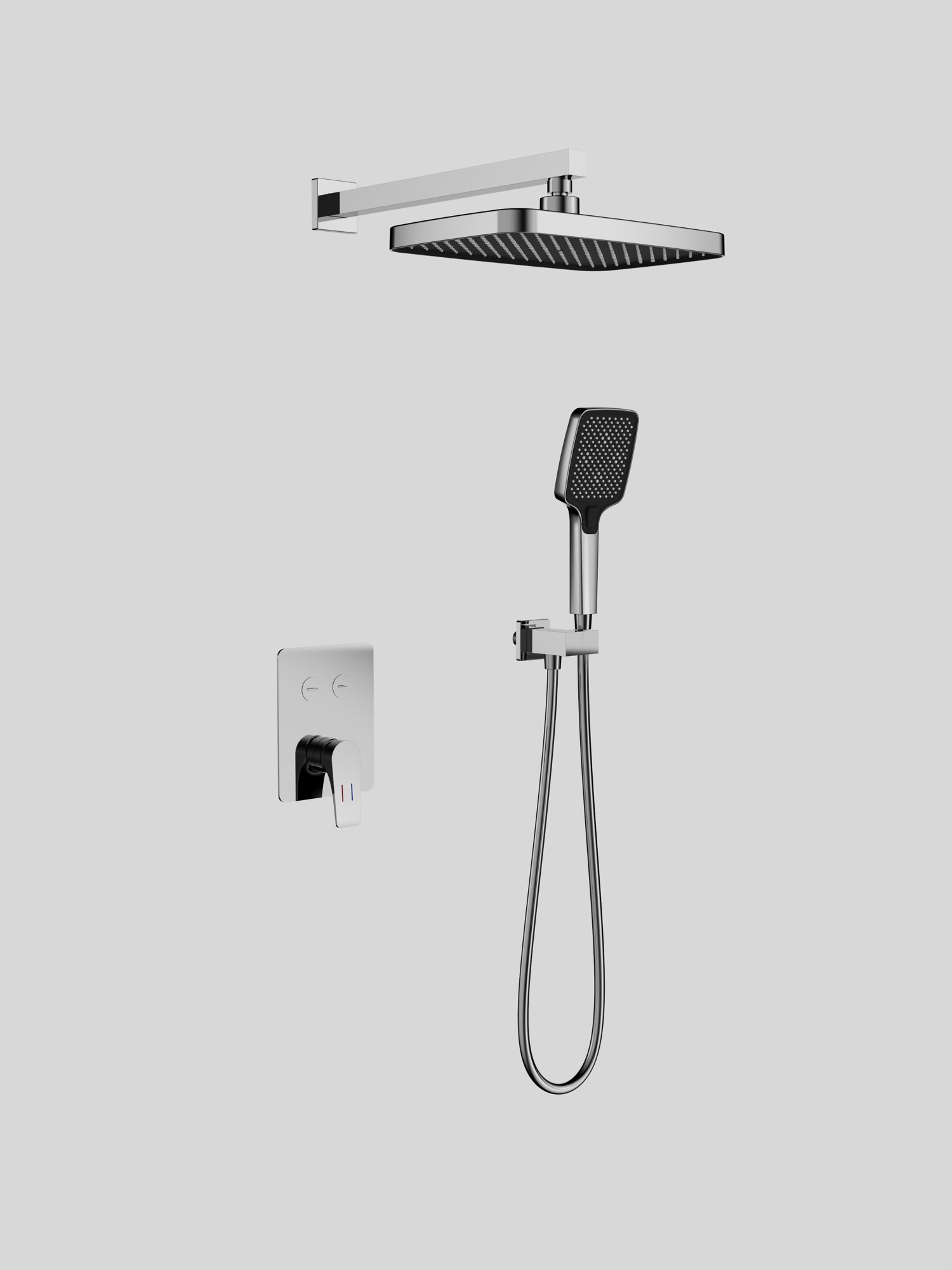 2026 Brass Shower Valve Mixer Sets Modern Wall Mount Shower Head Set with Massage Jet Soft Rainfall Spray Patterns for Bathroomm