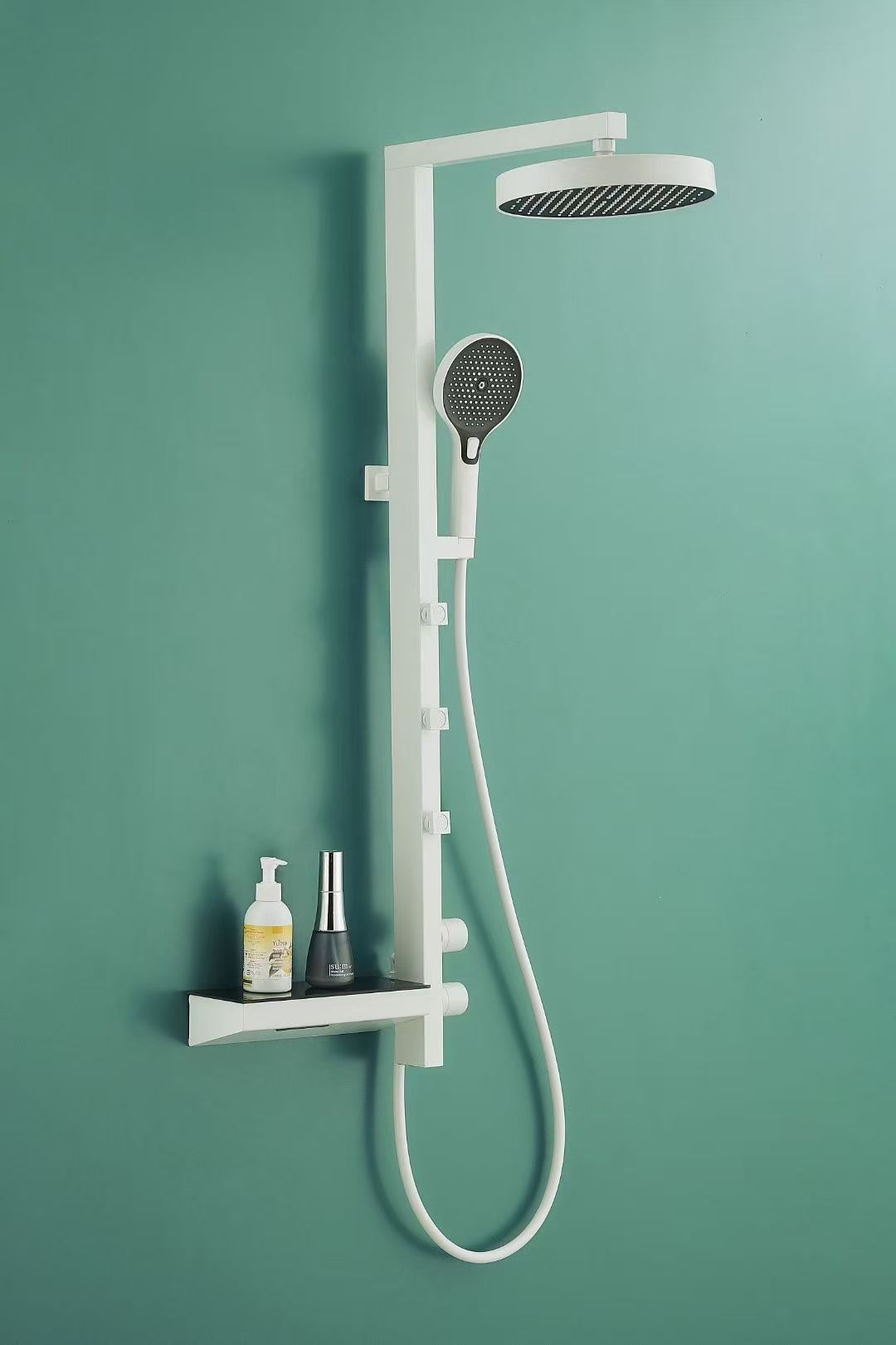 New Luxury Household Shower Set Panel Bathroom White Booster Sprayer Back SPA Rainshower Set 04