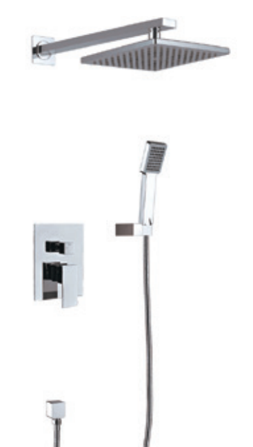 Polished Brass Single Handle Modern Rainfall Shower Faucet Concealed Mixer Tap Pause Soft Rain Jet Massage Hotels Ceramic Valve 07