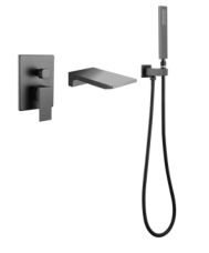 Handle Concealed Shower Mixer System Shower Head Rain Mixer Wall-Mounted Golden Shower Faucet Set 02