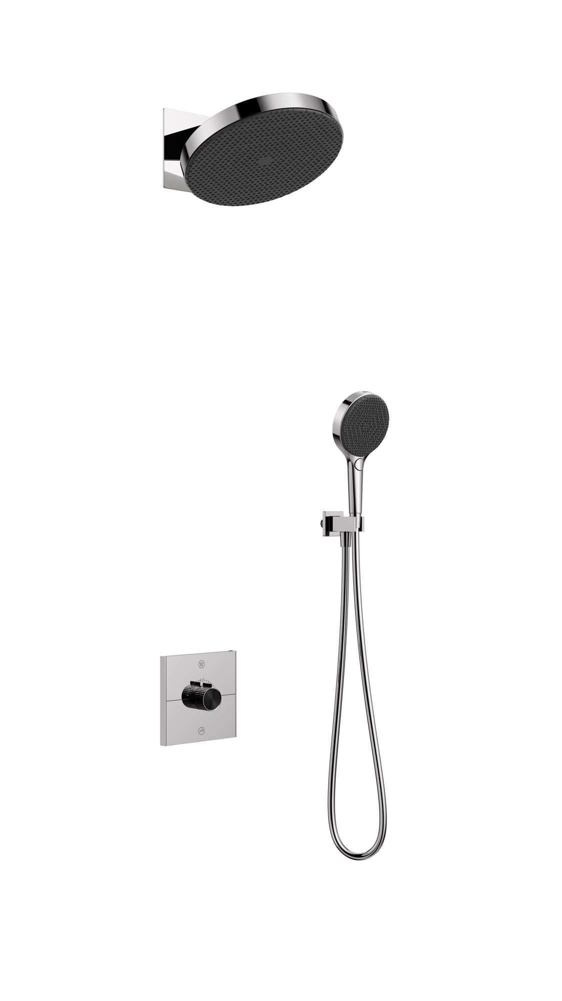 High Quality Luxury Bathroom Solid Copper Shower System for Hotel Concealed Rainfall Hot Cold Bathtub Faucet Ceiling Shower Set
