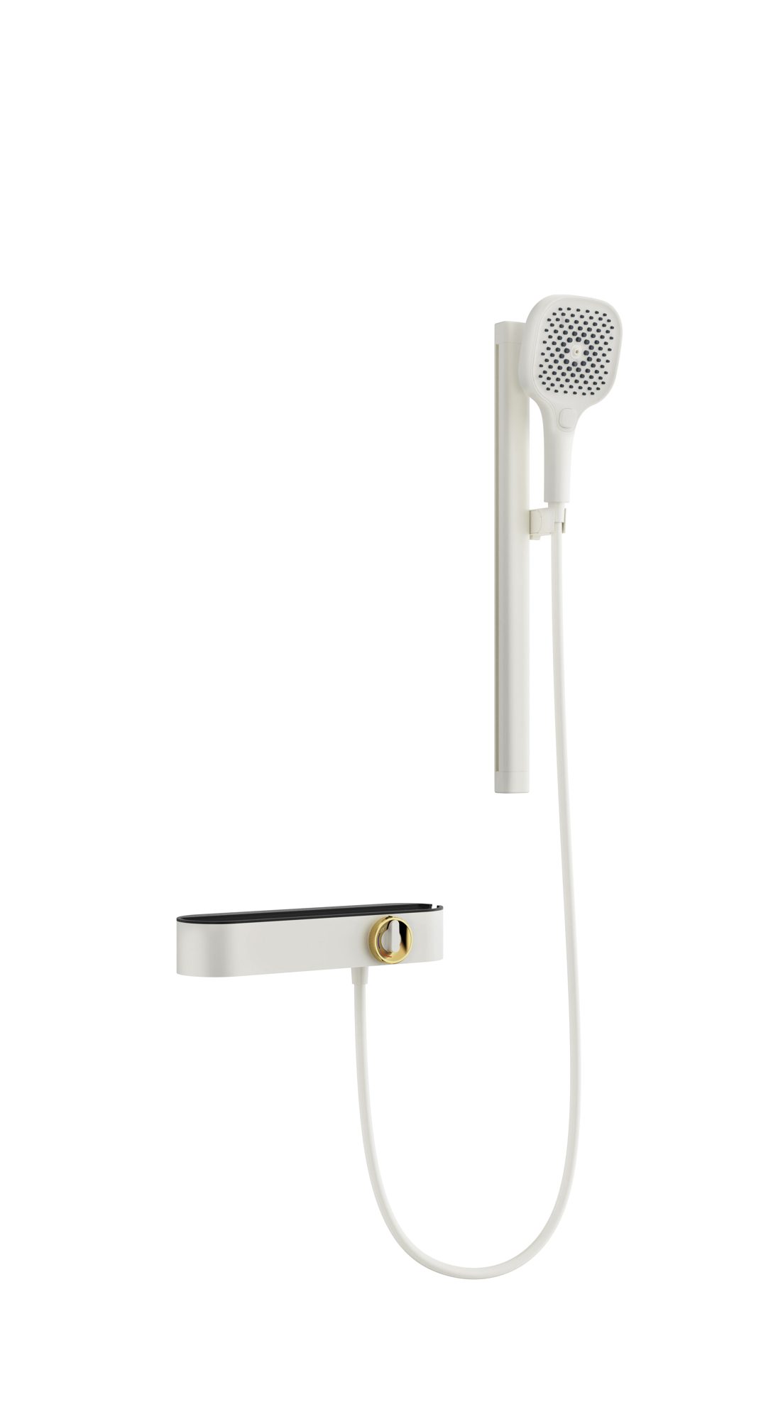 Modern & Simple Design Oval-Shaped Pressurized Spray Rain Pulse Shower Head Set with Rack Slide Bar