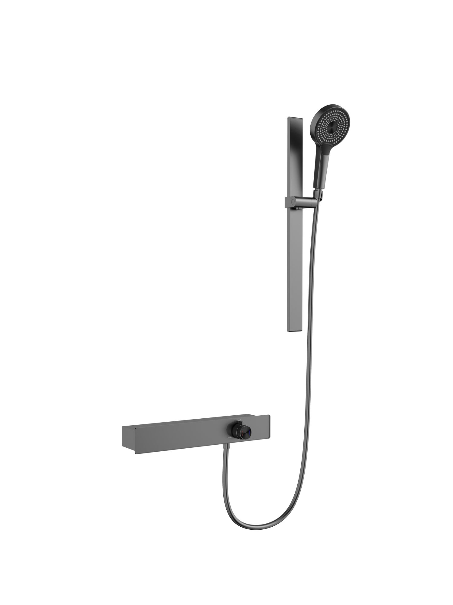 Bathroom Black Bath Rainfall Thermostatic Shower Set with Sliding Bar