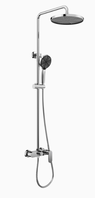 Bathroom Shower Set Surface-mounted Home Use Gun-gray Brushed Gold Finish All-copper Single Handle Faucet