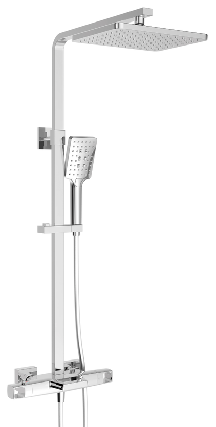 Modern 304 Stainless Steel Wall-Mounted Rain Shower System Handheld Shower Head Ceramic Slide Bar High Pressure Bathroom Mixer